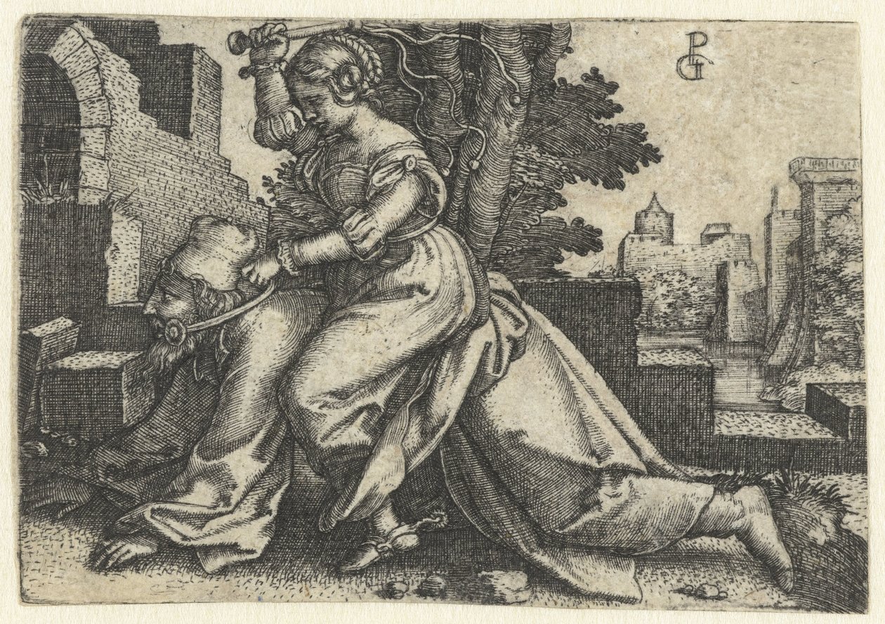 Aristoteles en Phyllis (Campaspe) door Georg Pencz