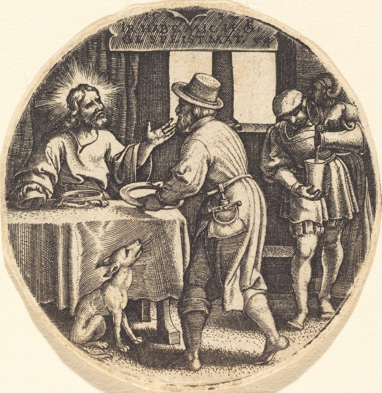 De hongerigen voeden door Georg Pencz