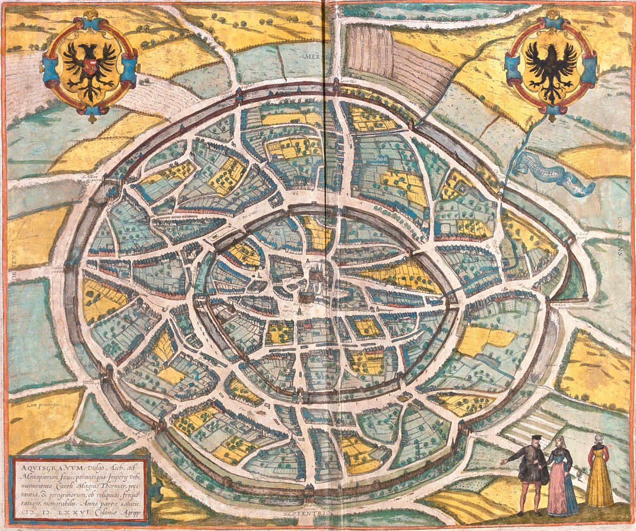 Aken, Duitsland door Georg and Hogenberg Franz (1535 90) Braun