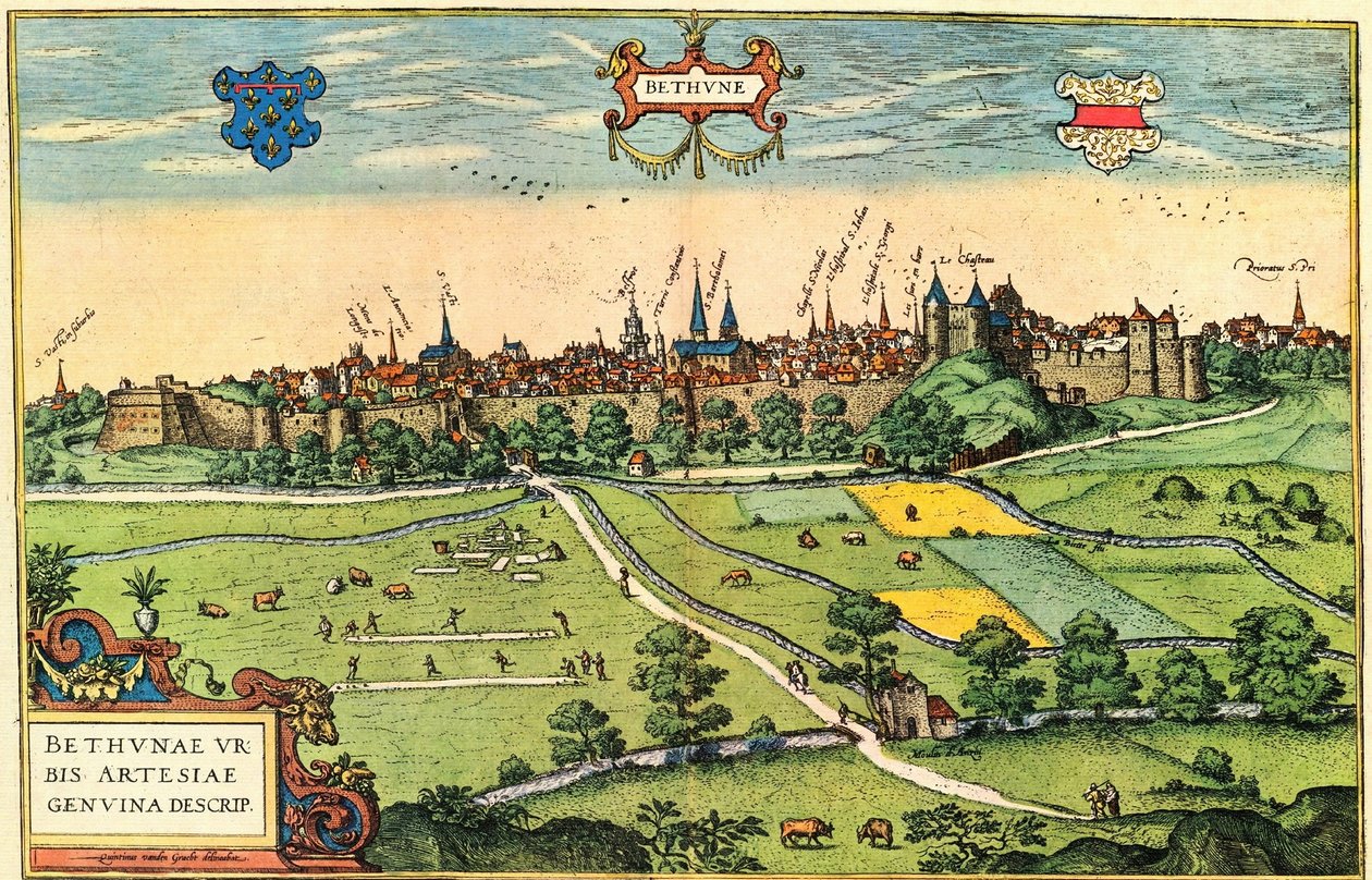 Bethune door Georg and Hogenberg Franz (1535 90) Braun