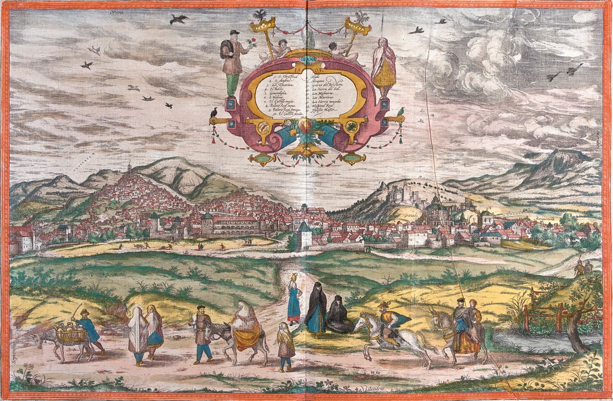 Granada, Spanje door Georg and Hogenberg Franz (1535 90) Braun