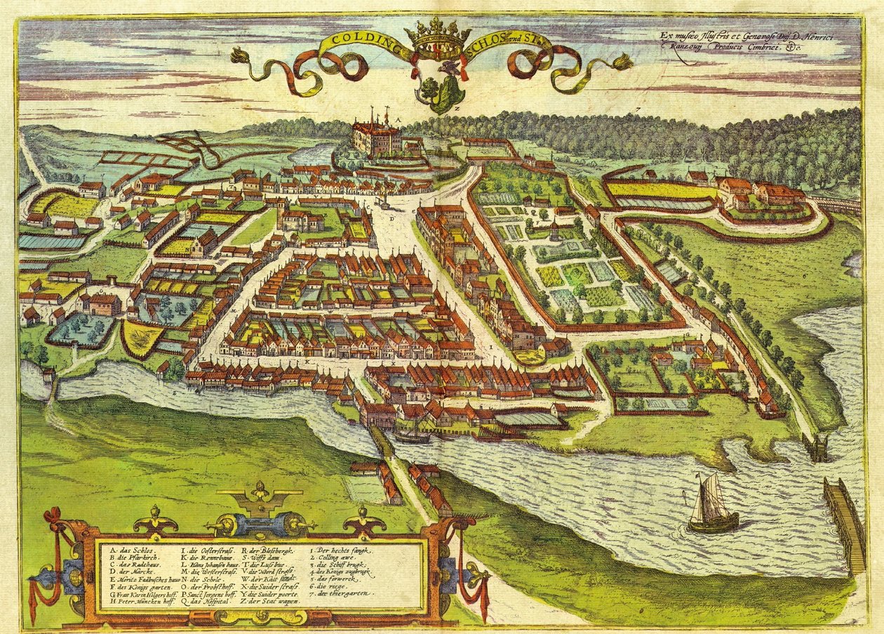 Kolding, Denemarken door Georg and Hogenberg Franz (1535 90) Braun