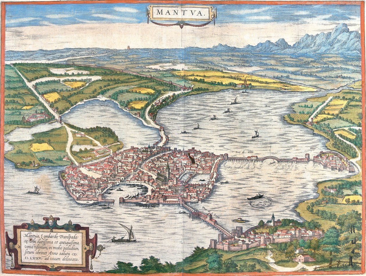 Mantova, Italië door Georg and Hogenberg Franz (1535 90) Braun