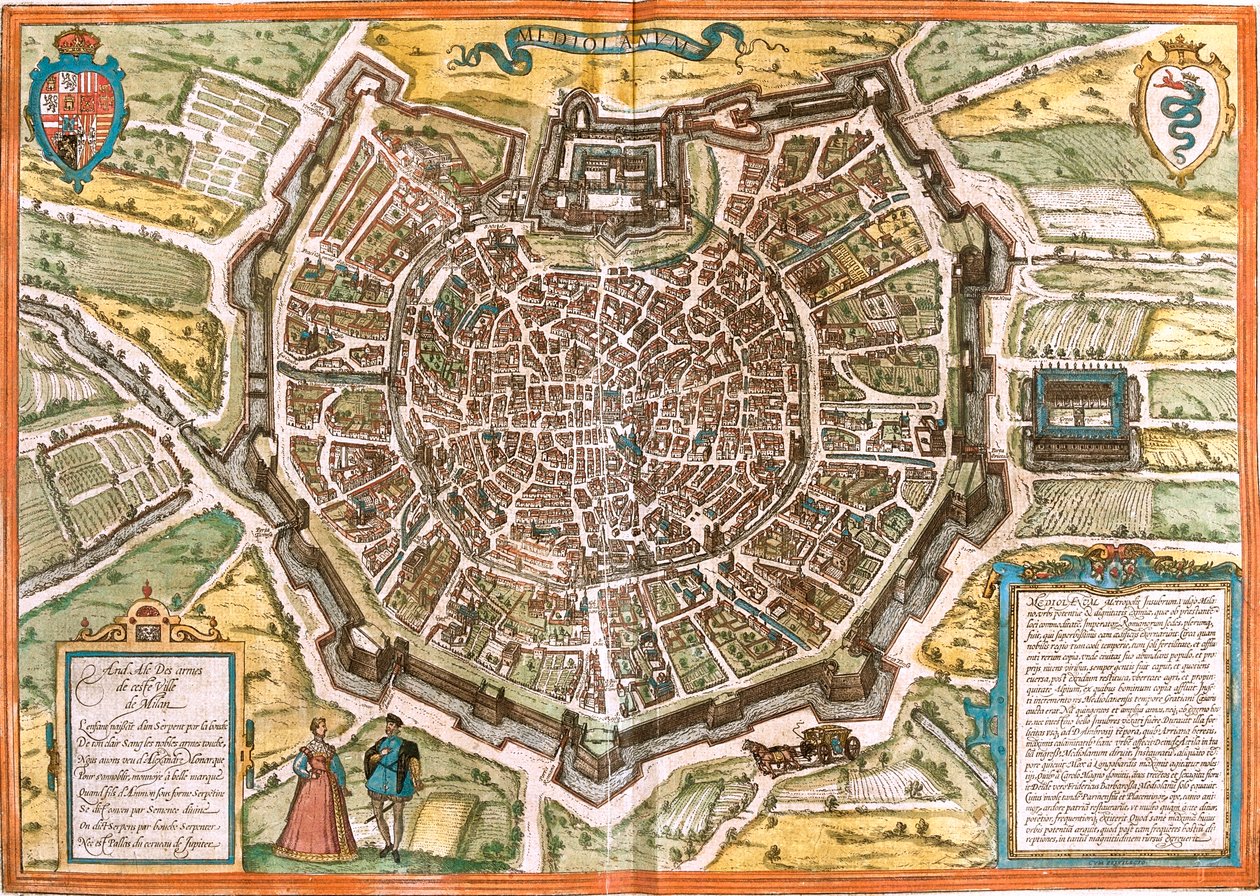 Milaan, Italië door Georg and Hogenberg Franz (1535 90) Braun