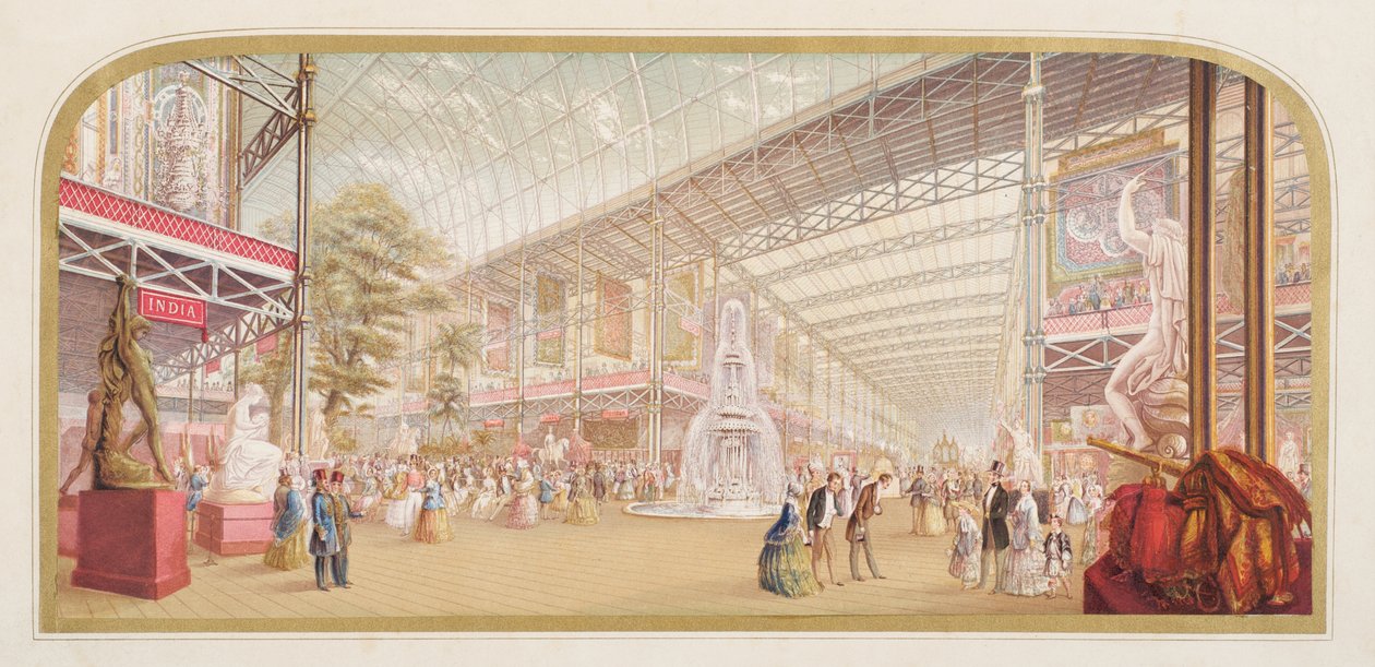 De tentoonstelling in het Crystal Palace, 1851 door George Baxter