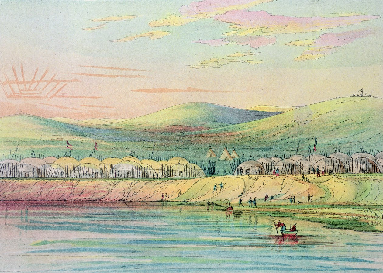 Riccaree dorp door George Catlin