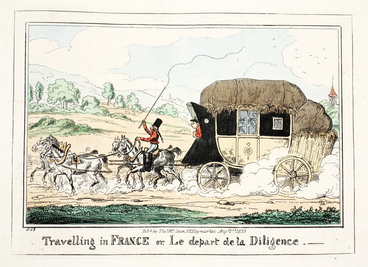 Reizen in Frankrijk of Le Depart de la Diligence door George Cruikshank