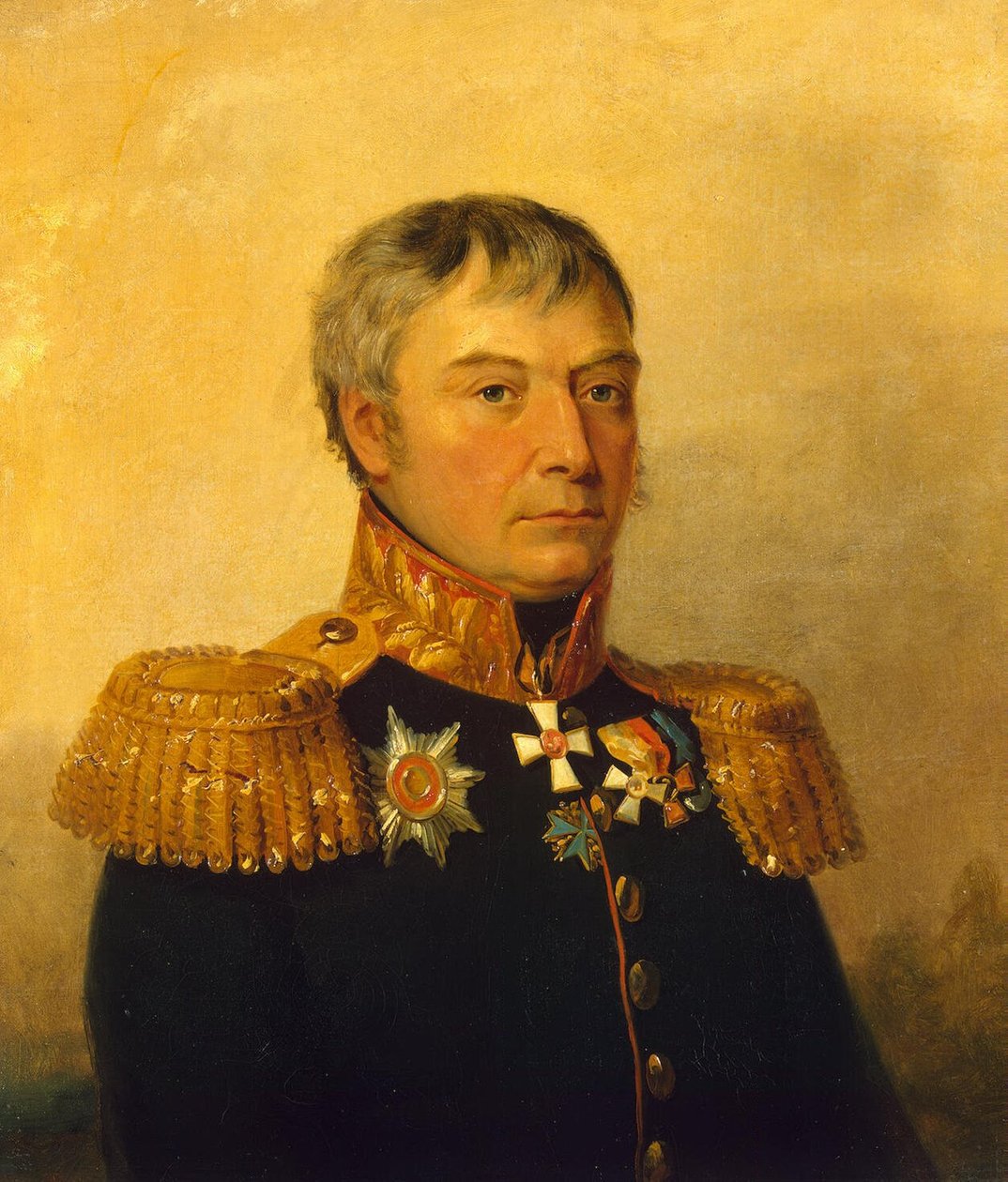 Het portret van de Russische generaal Apollon Stepanovich Zhemchuzhnikov in de Militaire Galerij van het Winterpaleis door George Dawe