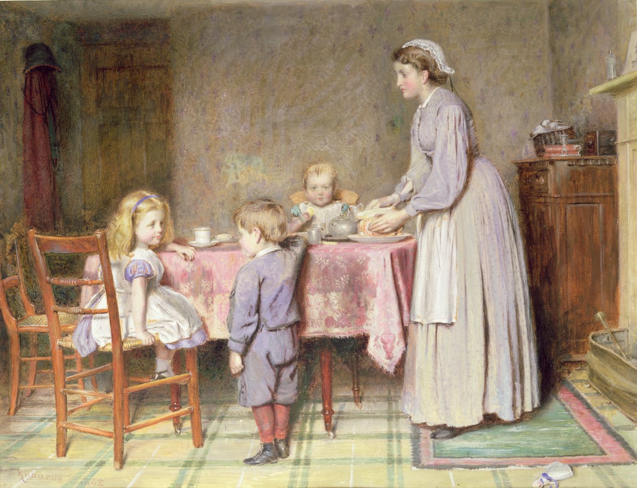 Theetijd door George Goodwin Kilburne