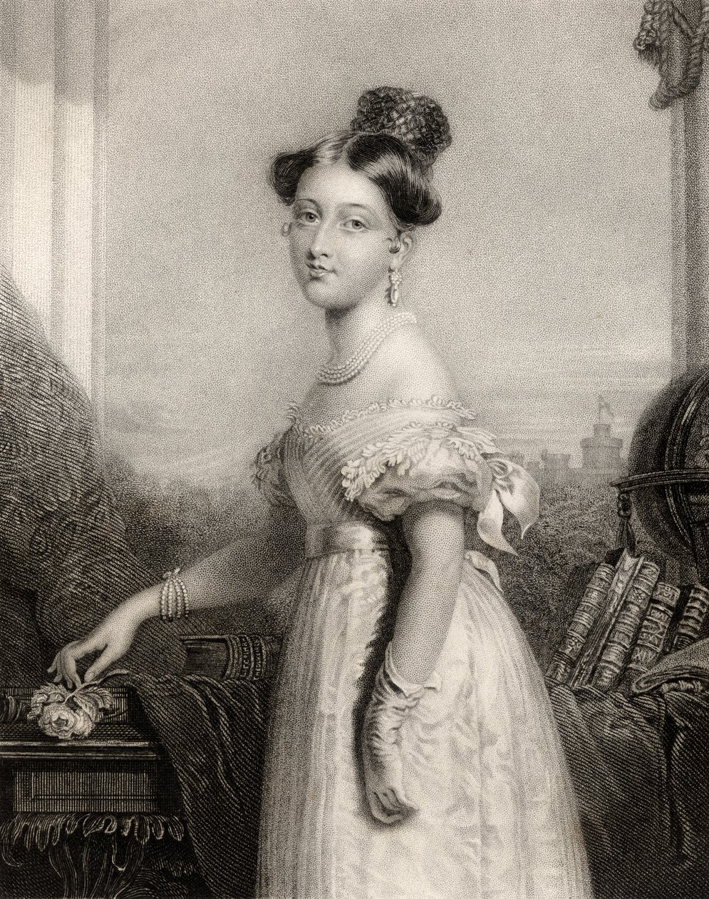 Prinses Alexandrina Victoria van Saksen-Coburg, gegraveerd door J. Cochran, uit 