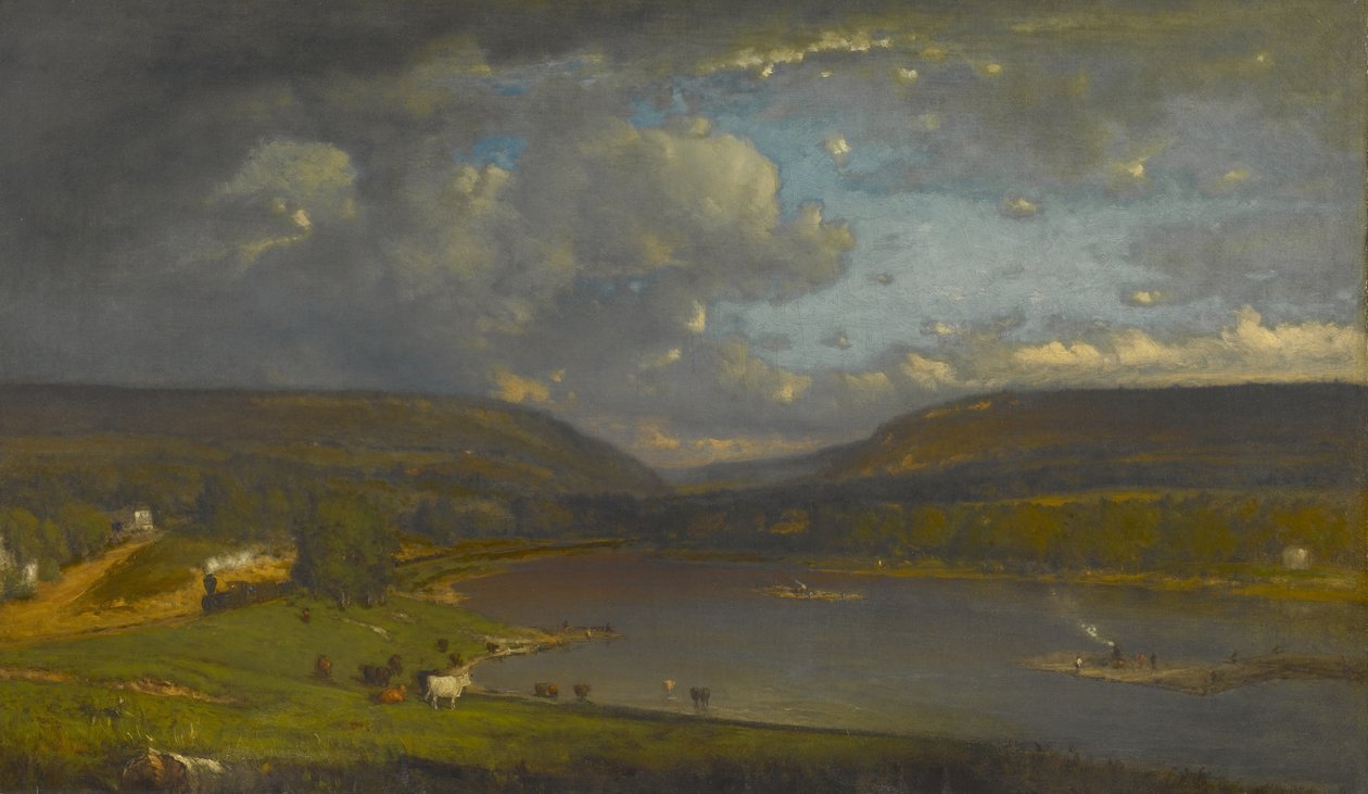 Aan de Delaware-rivier door George Inness