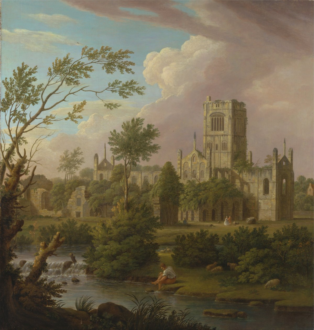 Kirkstall Abbey, Yorkshire door George Lambert