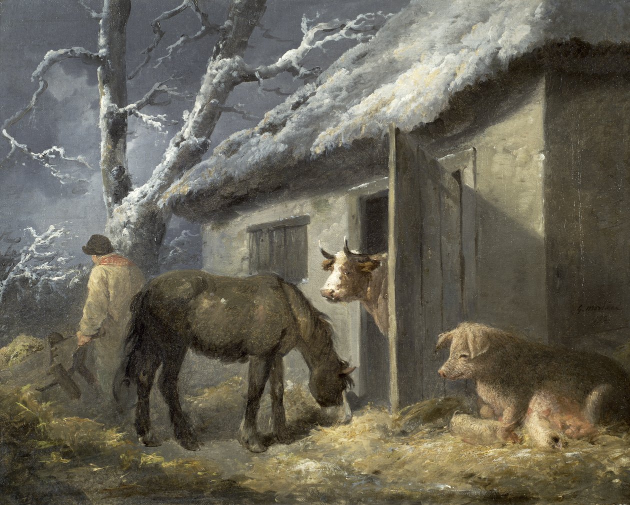 Winterboerderij door George Morland