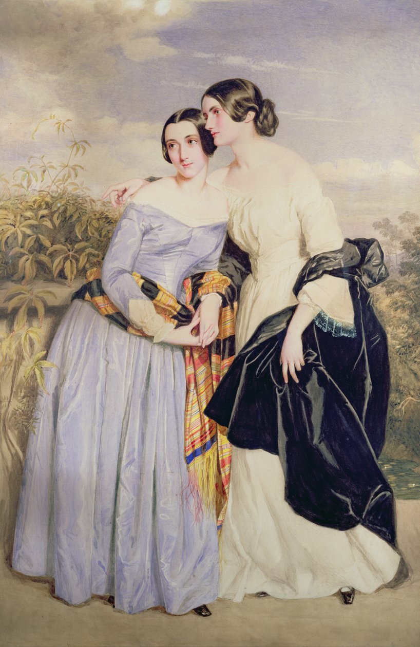 Mevrouw Partridge en haar zus Miss Croker, ca. 1850 door George Richmond