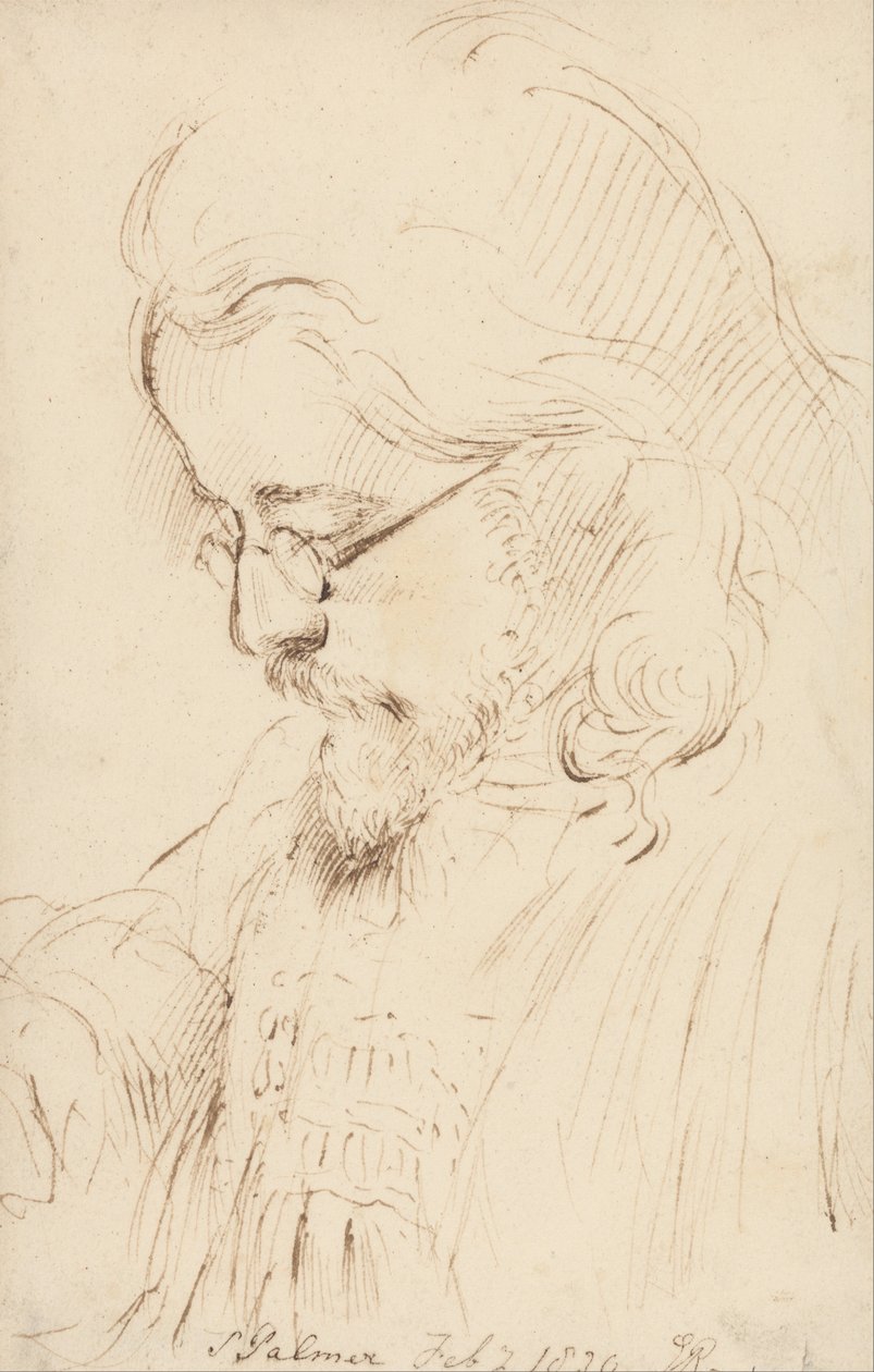 Portret van Samuel Palmer, hoofd en schouders door George Richmond