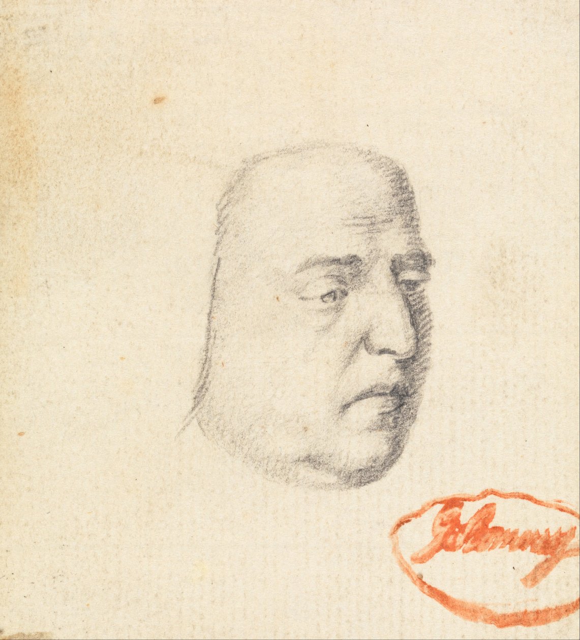 Mannelijk hoofd 2 door George Romney