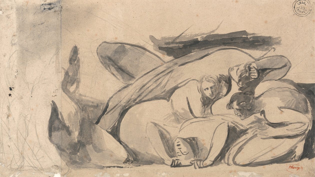 Gevangenisscène door George Romney