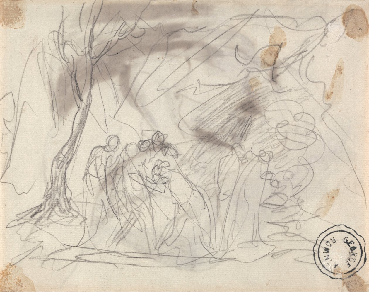 Schets voor Canidia en de jeugd door George Romney