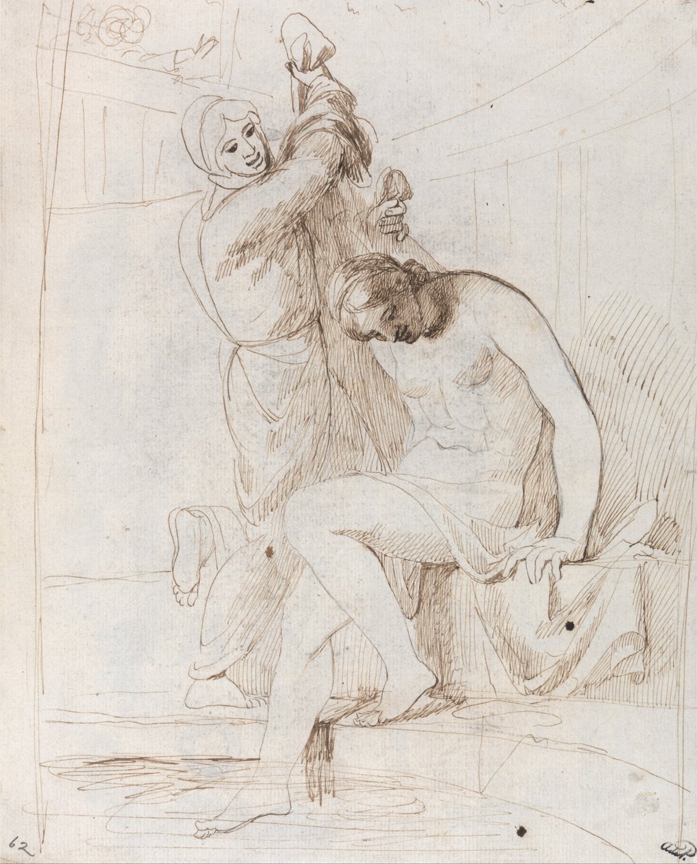 Het Bad van Bathseba door George Romney