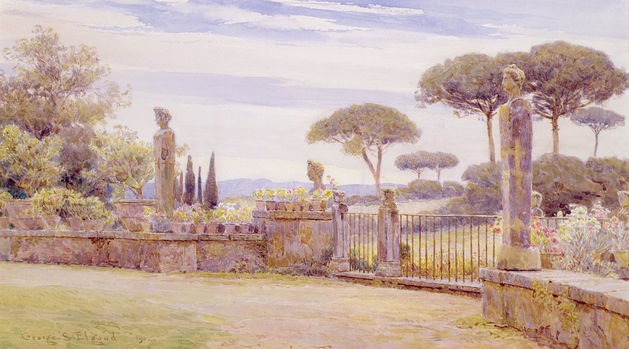 Het Belvedere, Villa Piatti, Rome door George Samuel Elgood