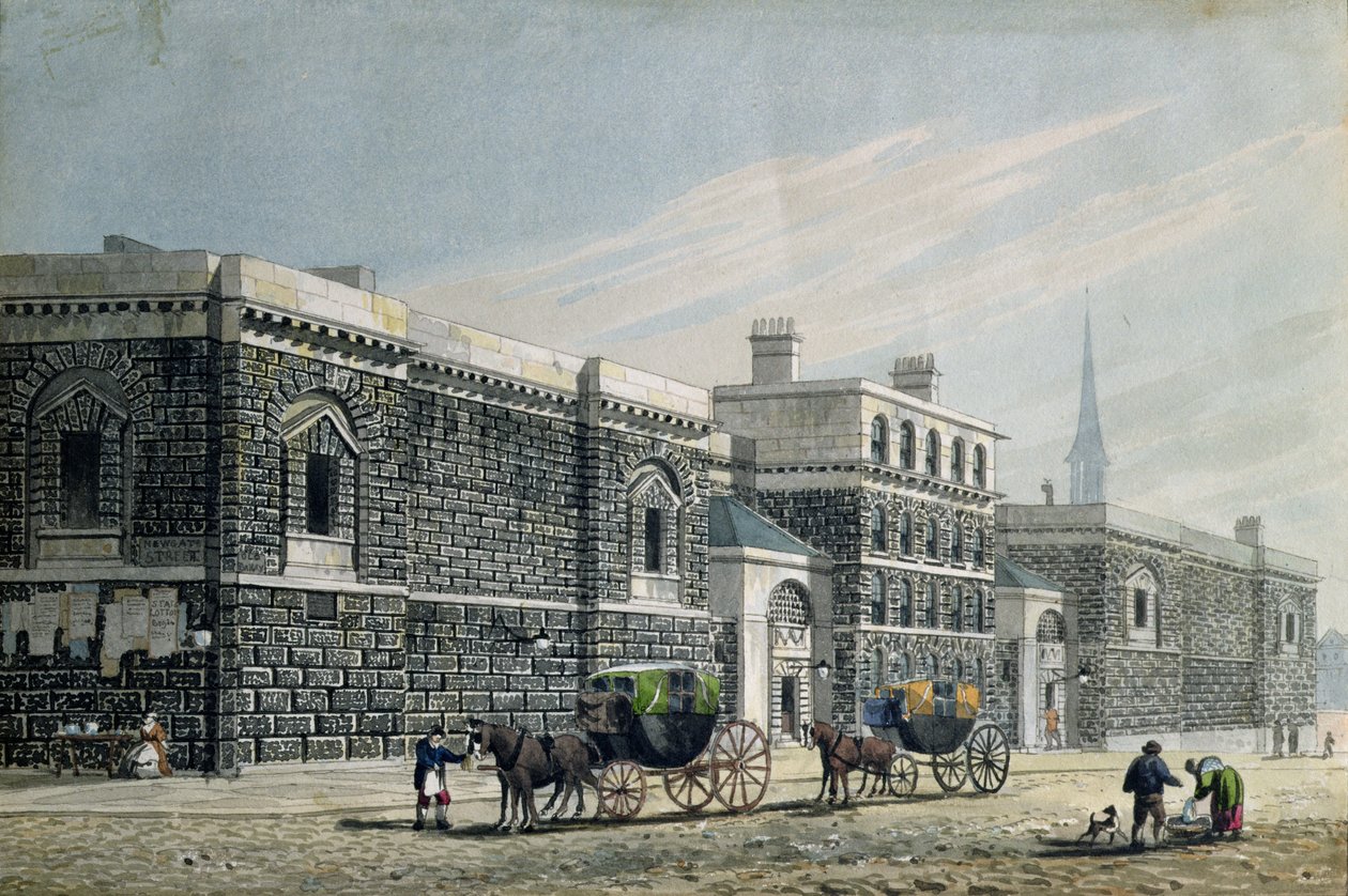 Westelijk Uitzicht op Newgate, c.1810 door George Shepherd