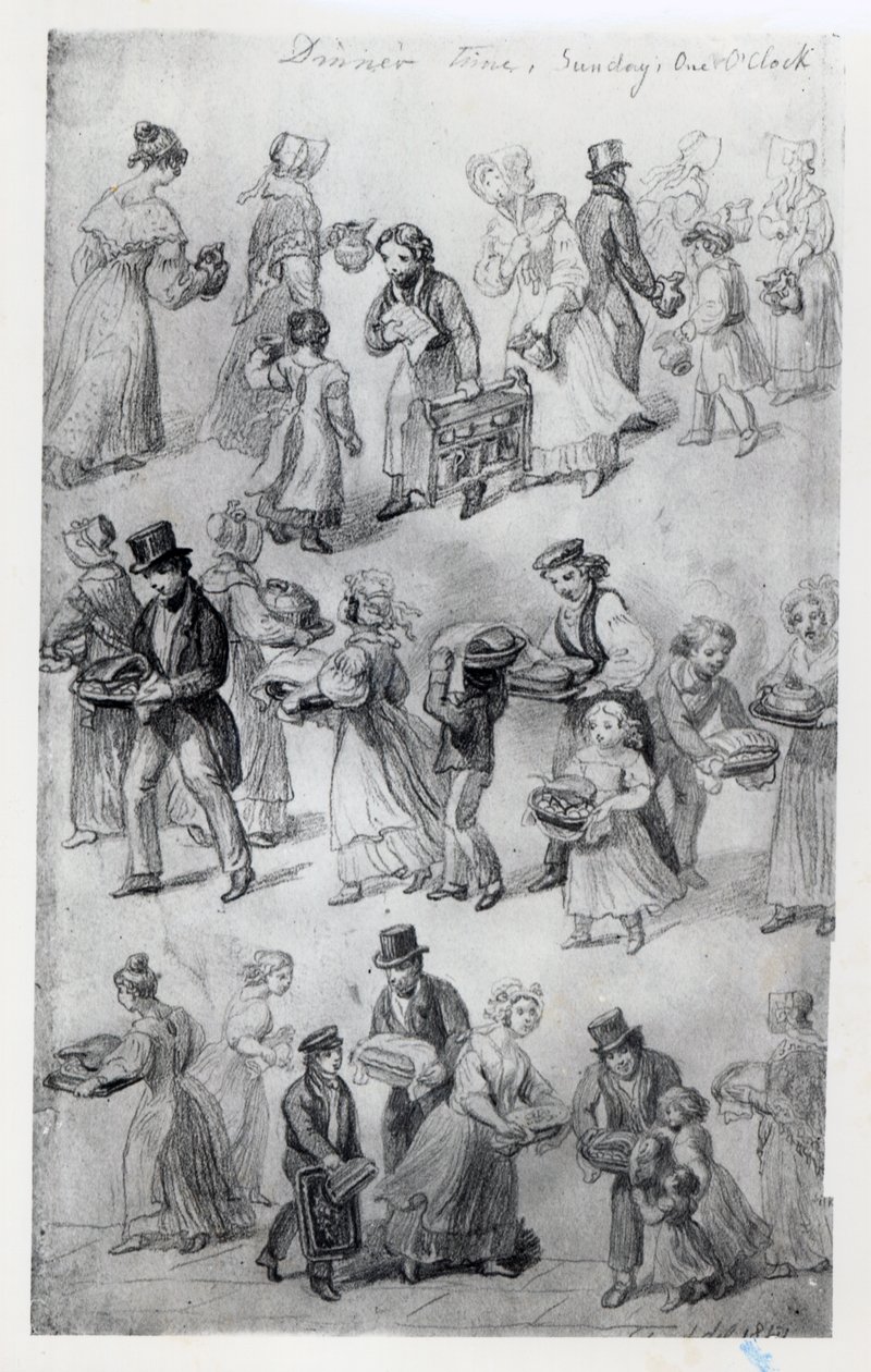 Het bezorgen van het avondeten, 1841 door George Snr Scharf