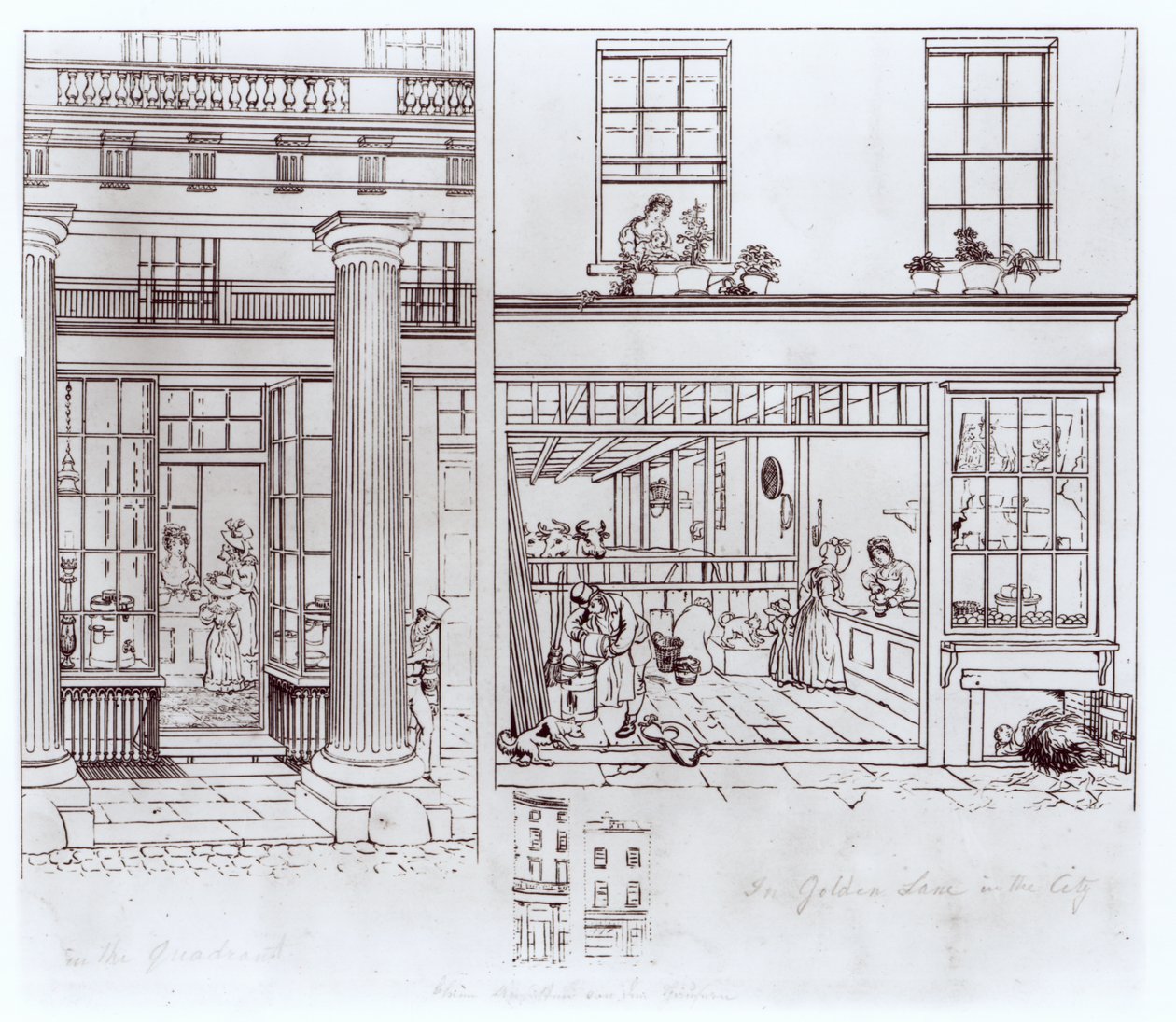 De Quadrant, Regent Street en Golden Lane, Londen door George Snr Scharf