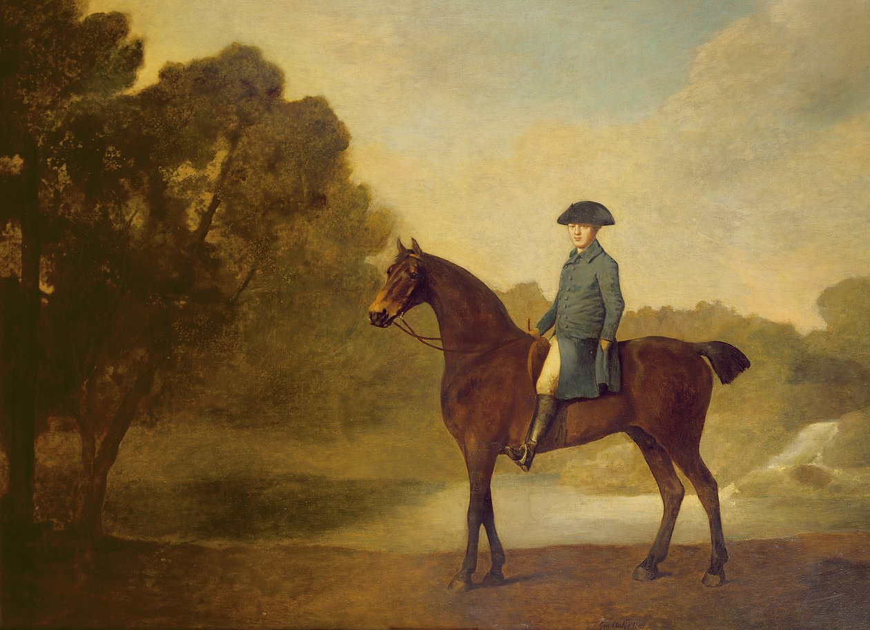 Een heer op een voskleurige jager, 1771 door George Stubbs
