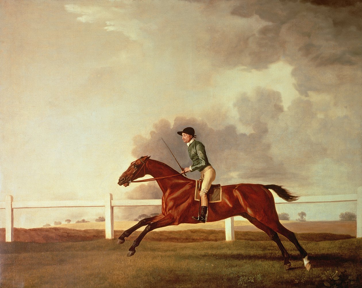 Bay Malton met John Singleton Up, c.1767 door George Stubbs