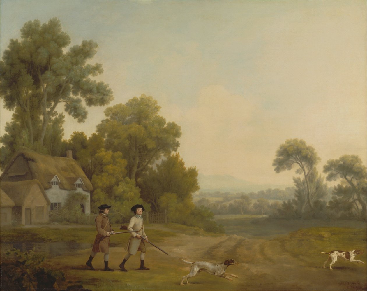 Twee heren gaan jagen door George Stubbs