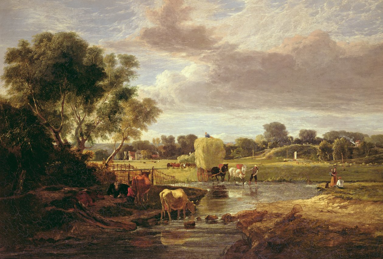 Trowse Meadows, nabij Norwich, 1828 door George Vincent