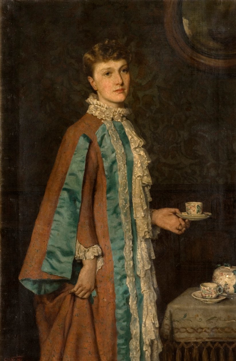 Portret van mevrouw Clara Rowell, 1884 door George W. Baldry