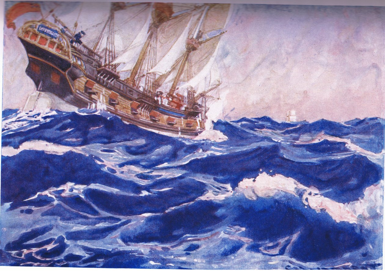 Een schip dat naar ons toe vaart door George Washington Lambert