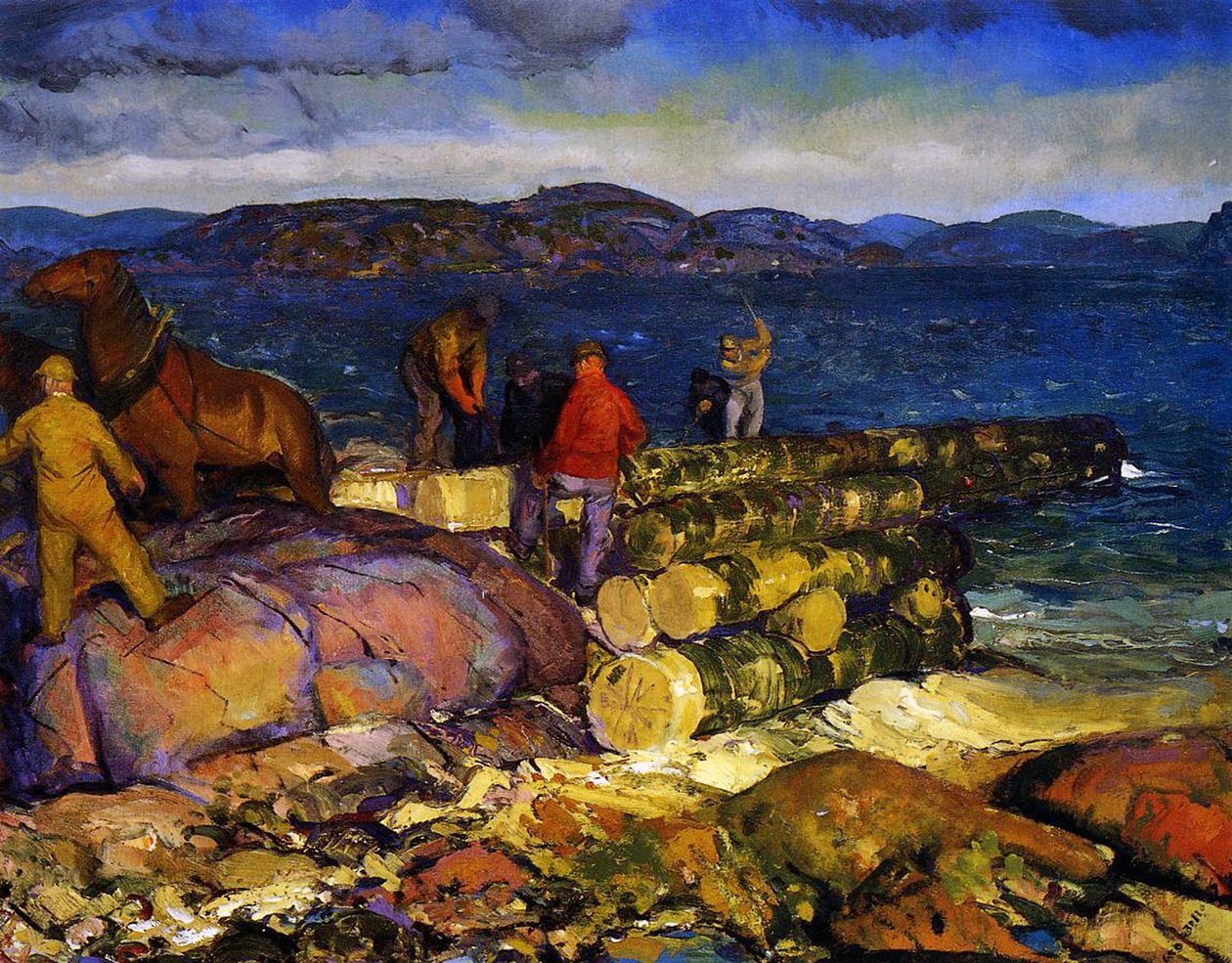 Dokwerkers, 1925 door George Wesley Bellows