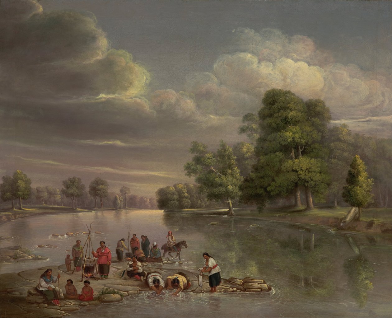 Scène aan de Wabash door George Winter