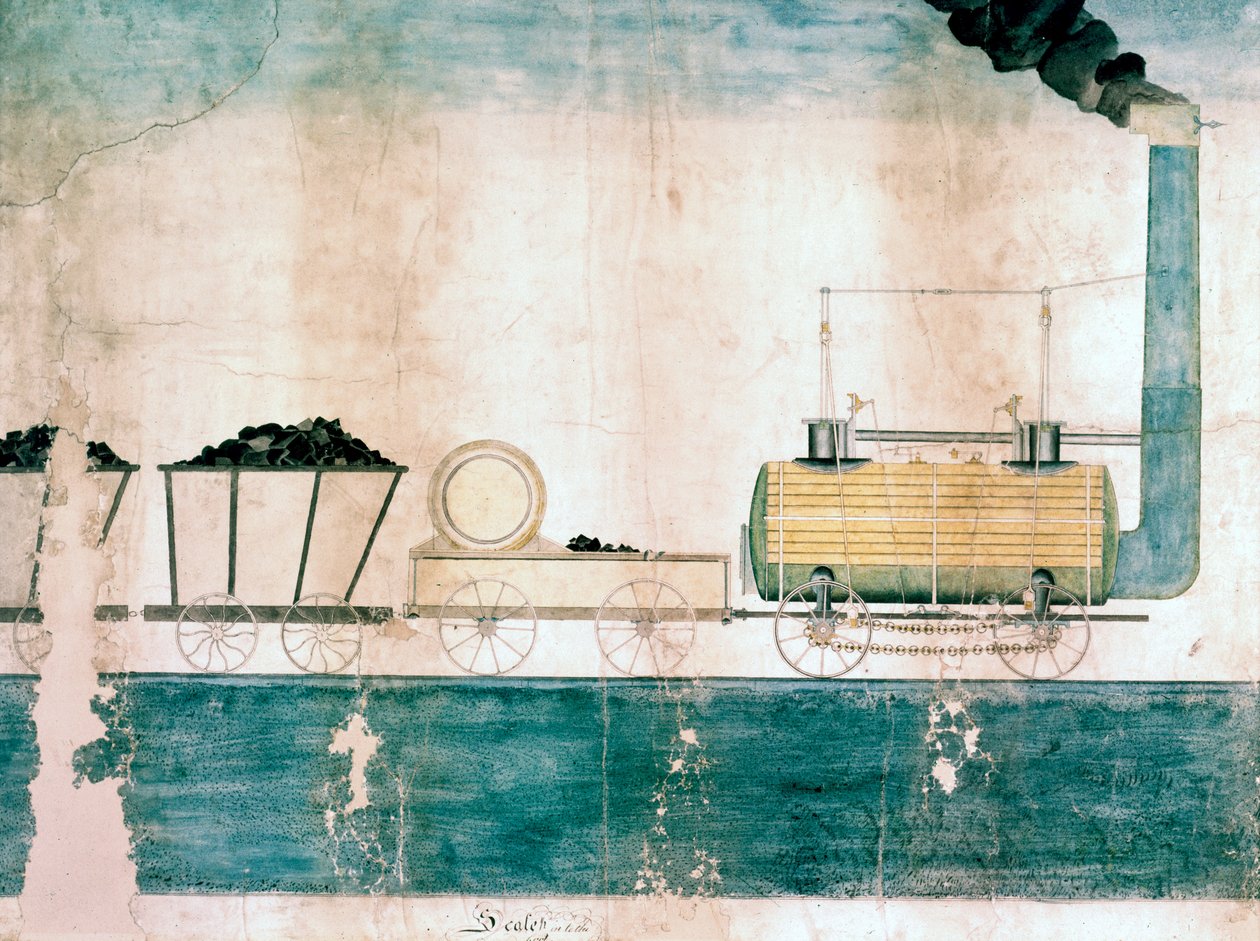 Killingworth locomotief, ca. 1815 door George attr. to Stephenson