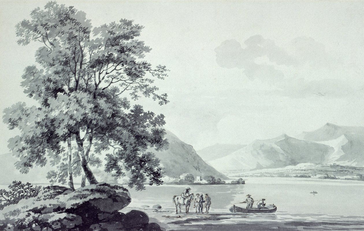 Een Meerlandschap door George the Elder Barret