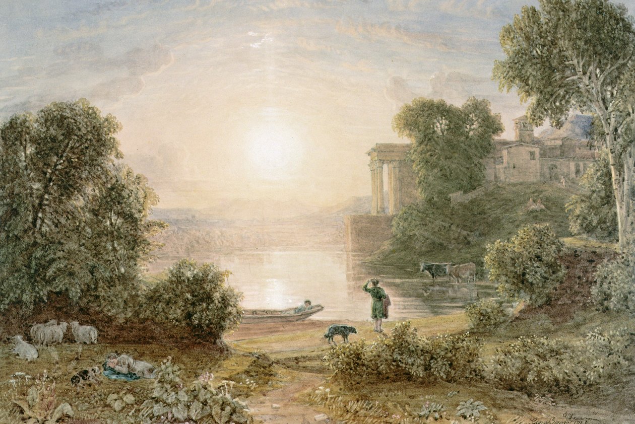 Klassiek landschap door George the Younger Barret