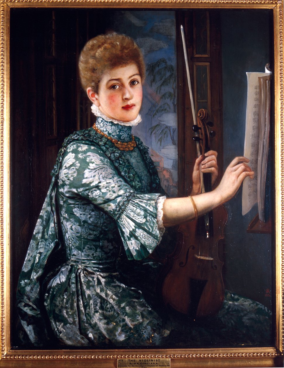 De Violist, 1886 door George Adolphus Storey