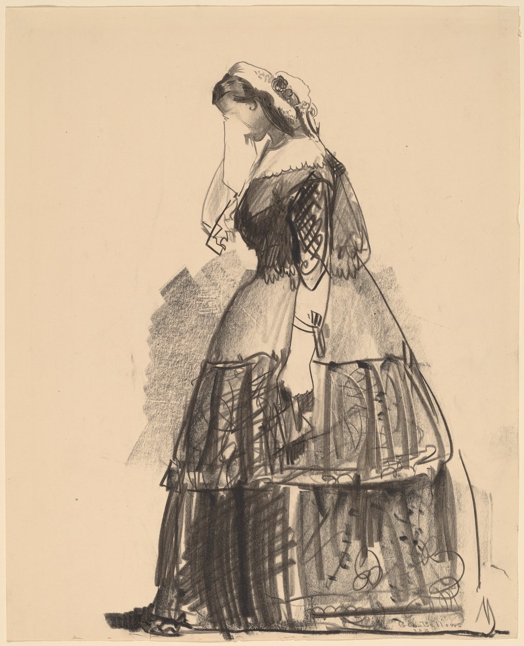 Dame van 1860 - De actrice door George Bellows