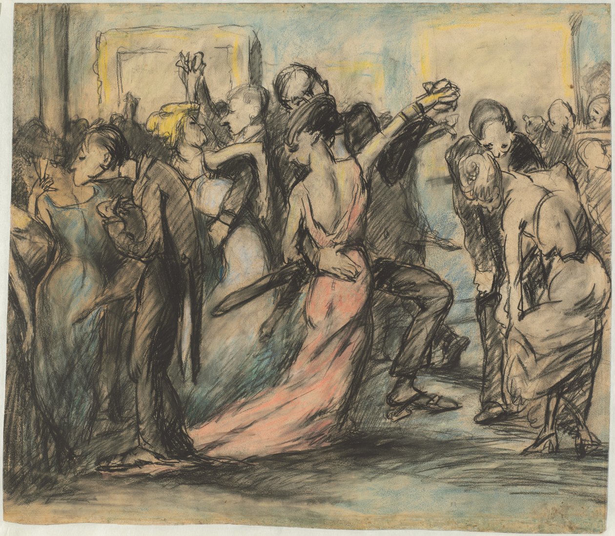 Society Bal (verso) door George Bellows