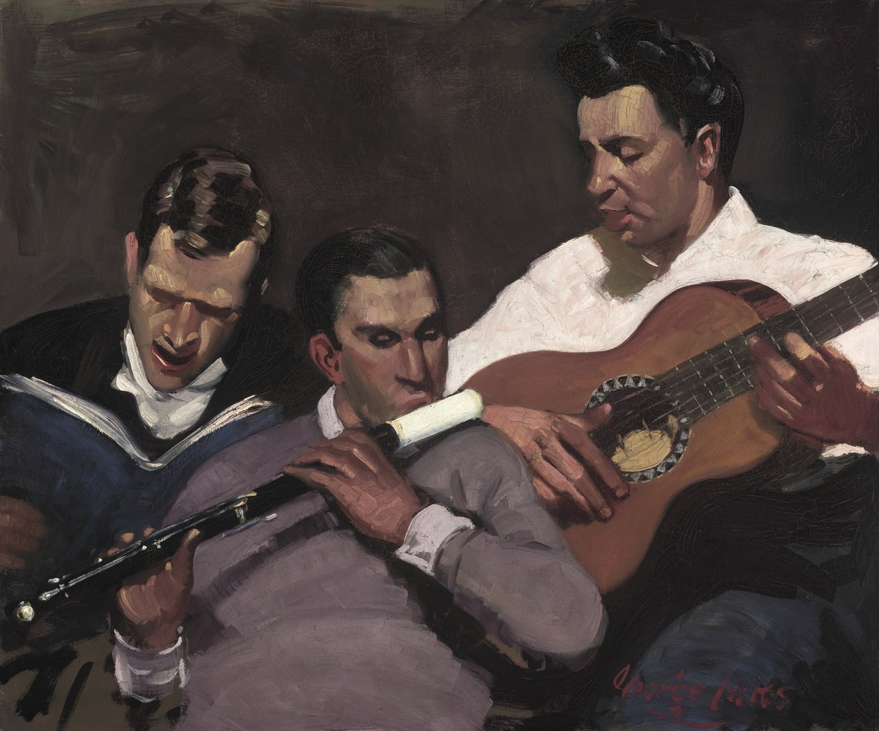 Drie top sergeanten door George Benjamin Luks