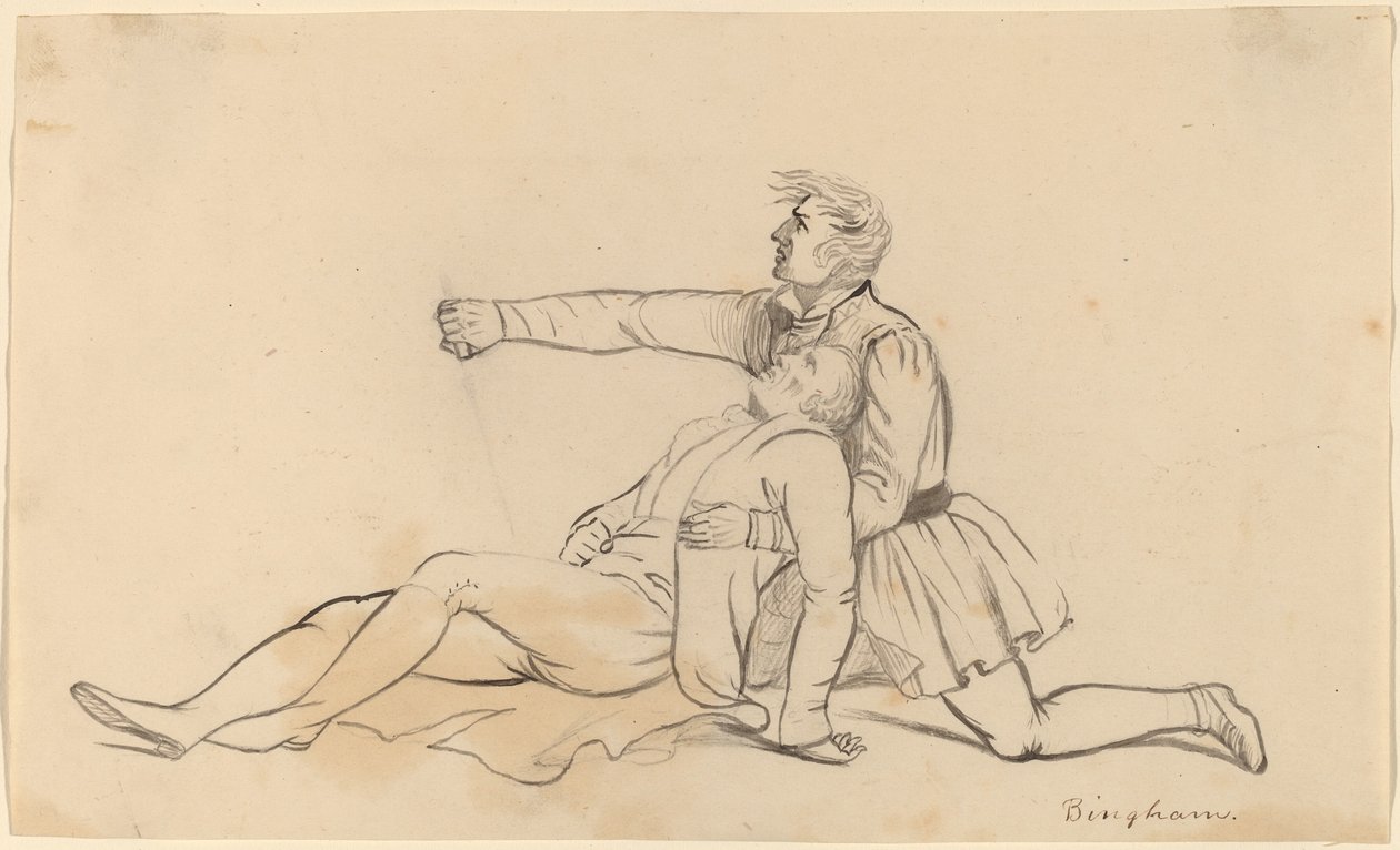 De dood van generaal Warren door George Caleb Bingham
