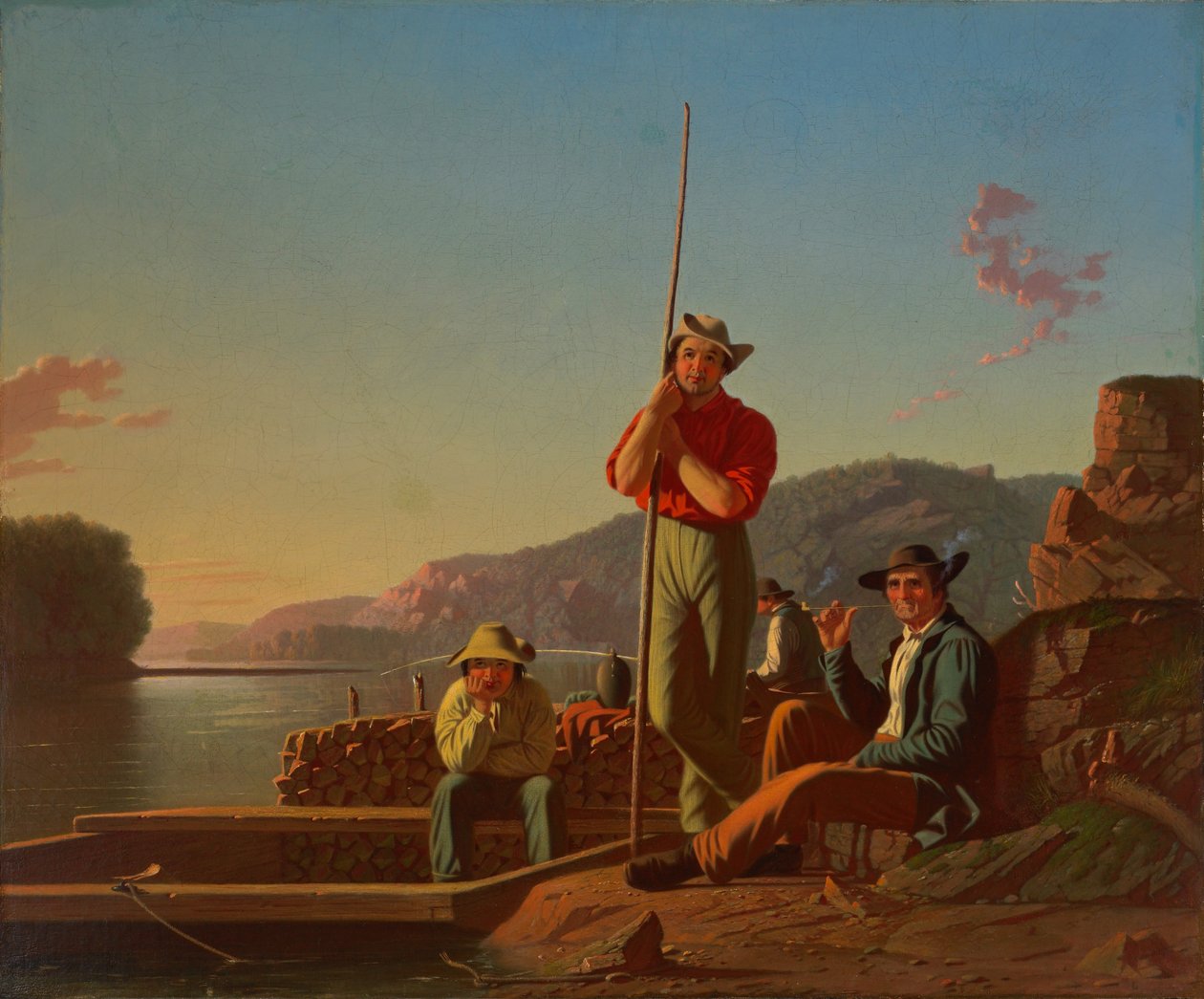 De houtboot door George Caleb Bingham
