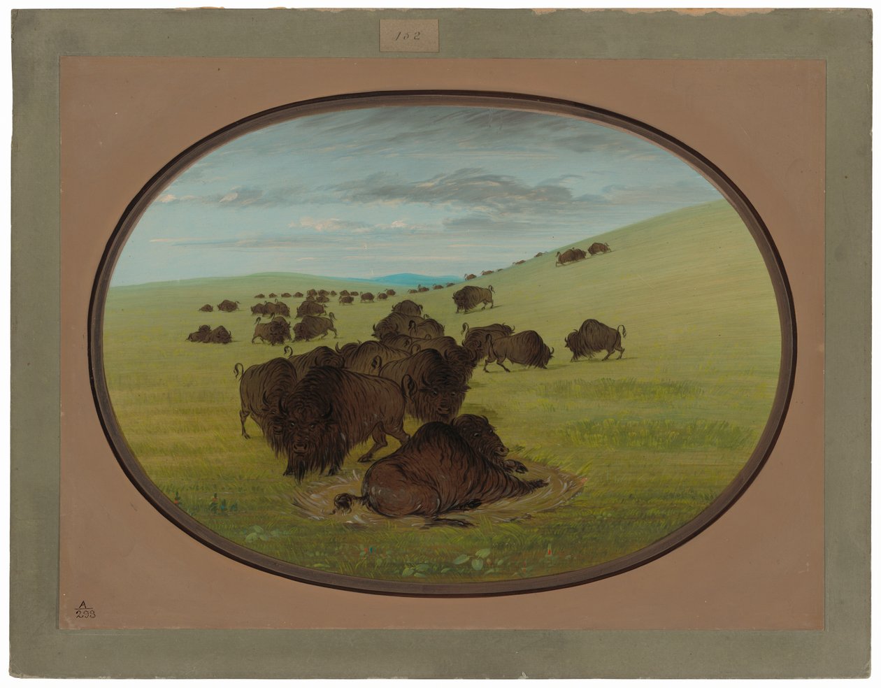 Een Buffelpoel door George Catlin