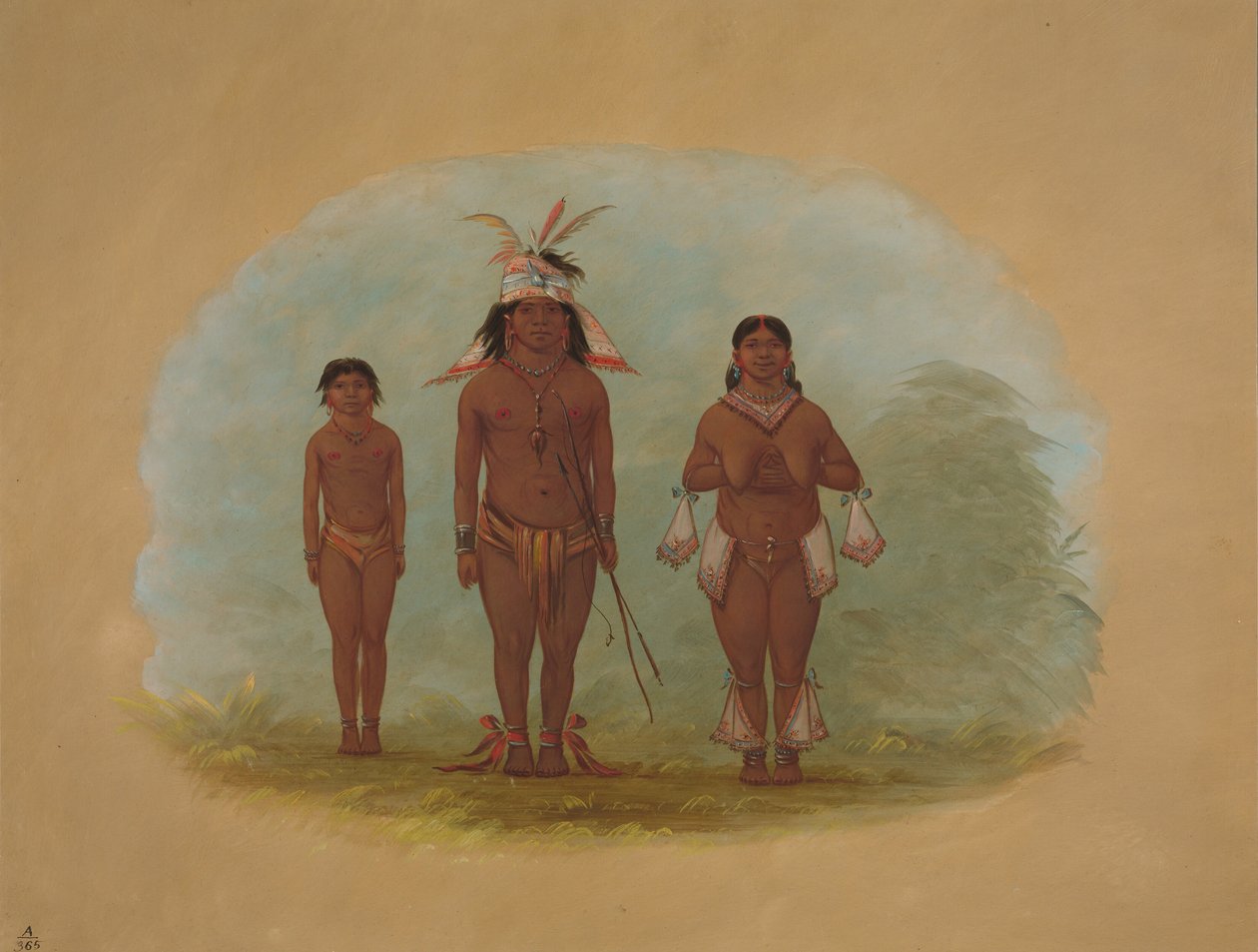 Een Chetibo Familie, 1854-1869 door George Catlin