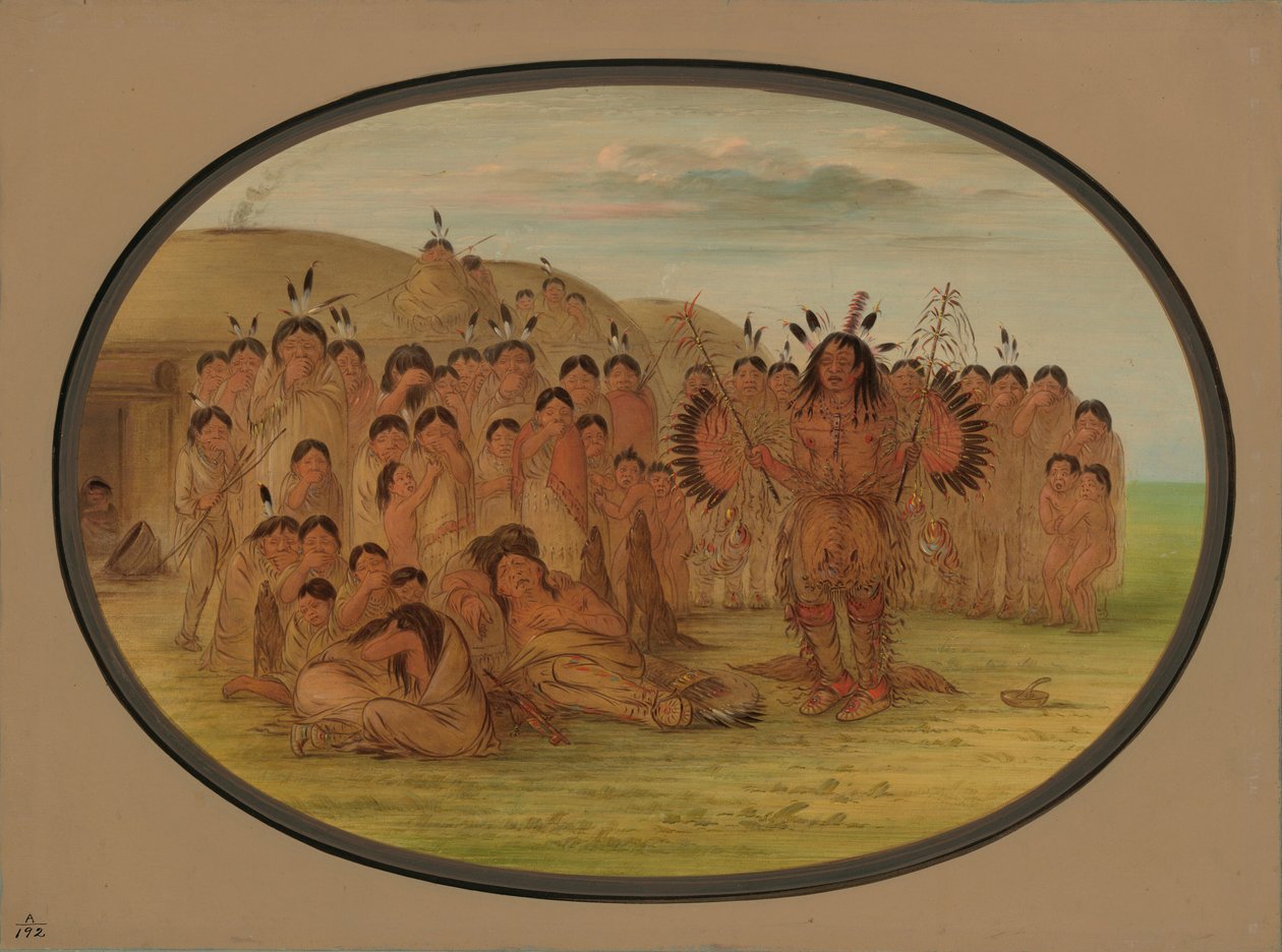 Een Mandan medicijnman door George Catlin
