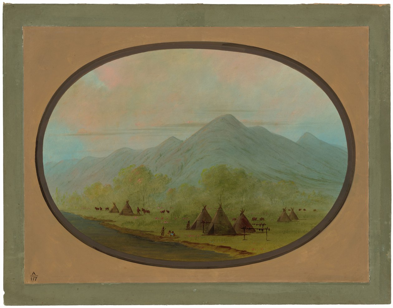 Een Klein Kraaidorp door George Catlin