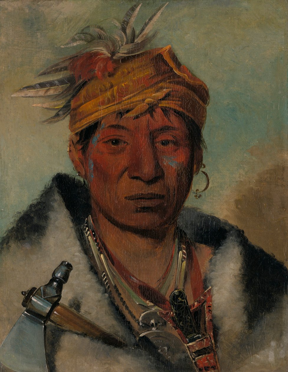 Ah-yaw-ne-tak-oar-ron, de krijger door George Catlin