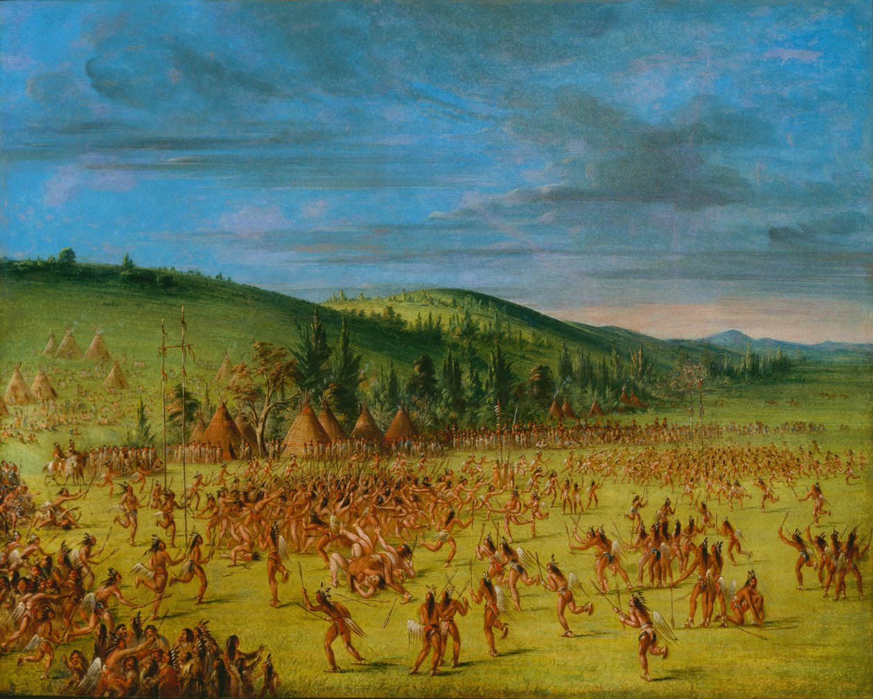 Balspel van de Choctaw - bal omhoog door George Catlin